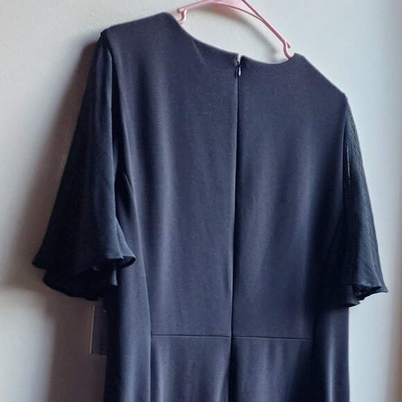 NWT Calvin Klein Black Flutter Sleeve Sheath Dress Size 18W - Picture 13 of 16